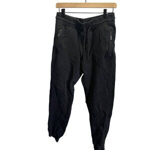 Tahari‎ Mens Black Jogger Sweatpants Small Size With Zipper Pockets
